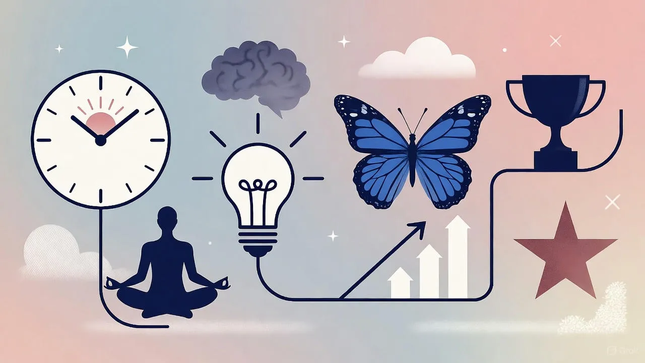 Person beginning intentional morning ritual with mindful presence