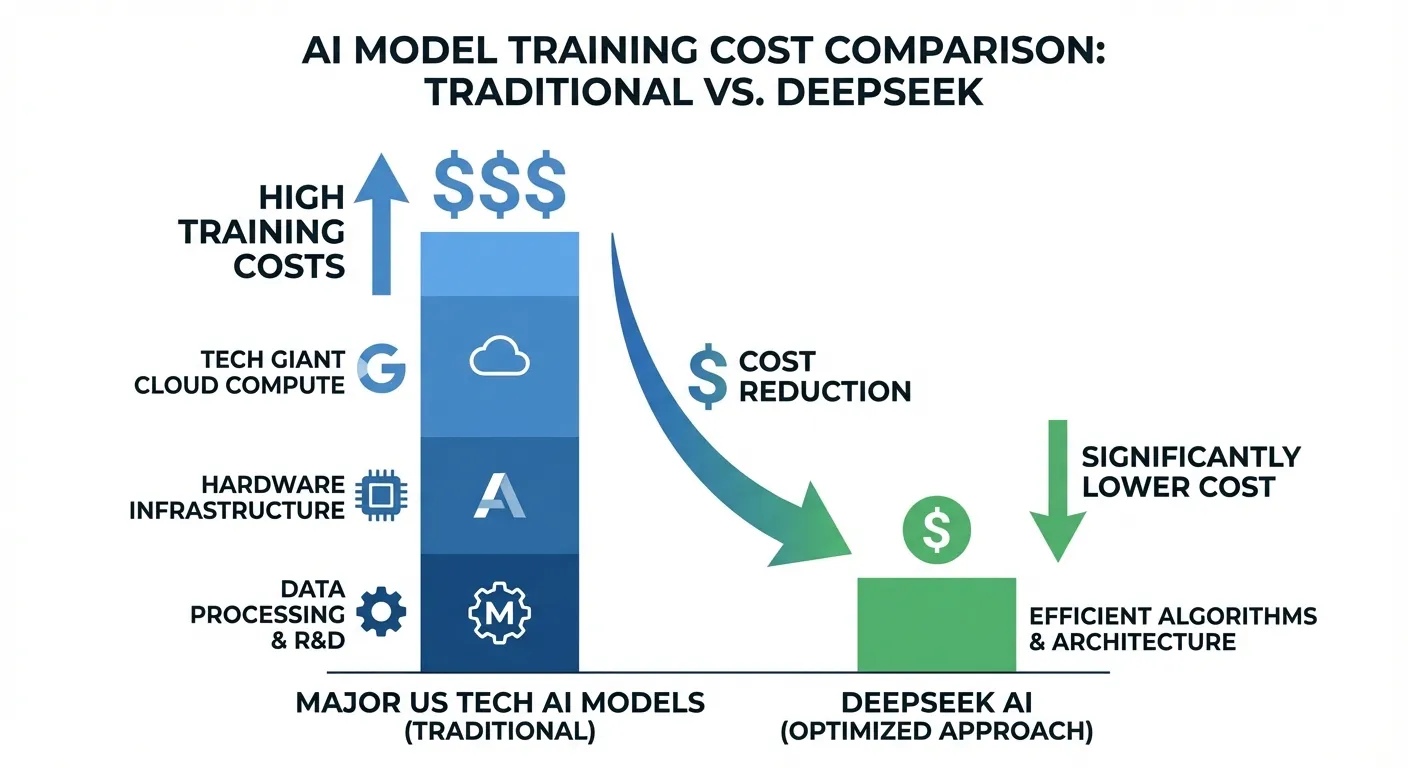 Comparison chart showing AI model training costs between major companies