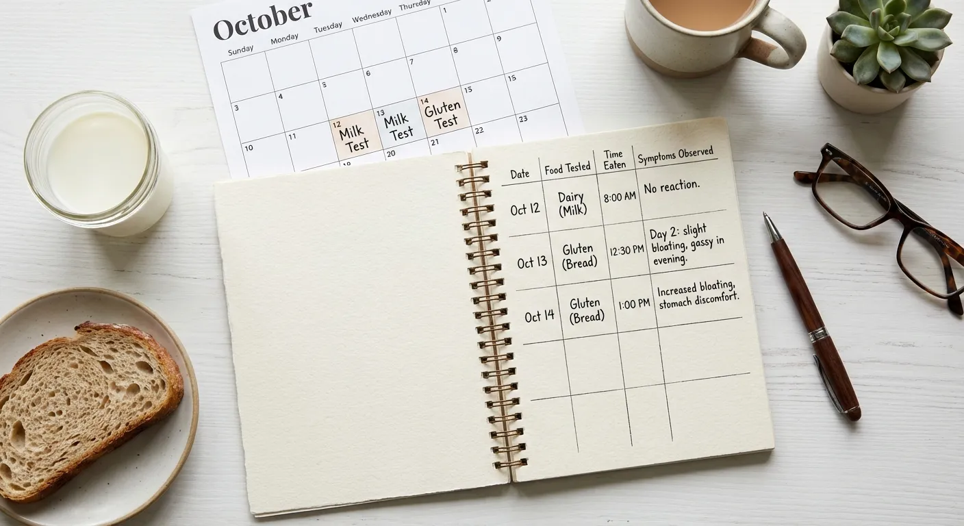 Food reintroduction tracking journal and timeline