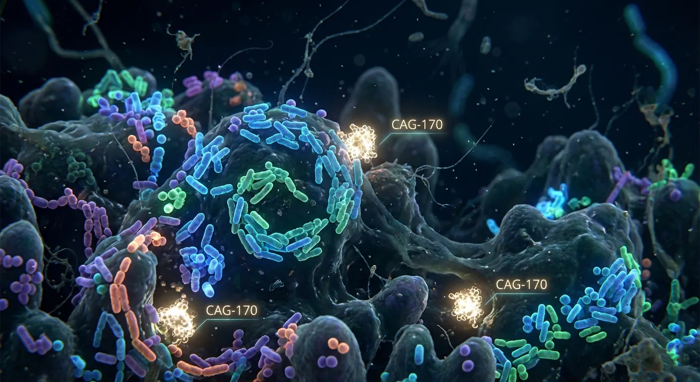 Microscopic visualization of diverse gut bacteria colonies in a colorful microbiome landscape