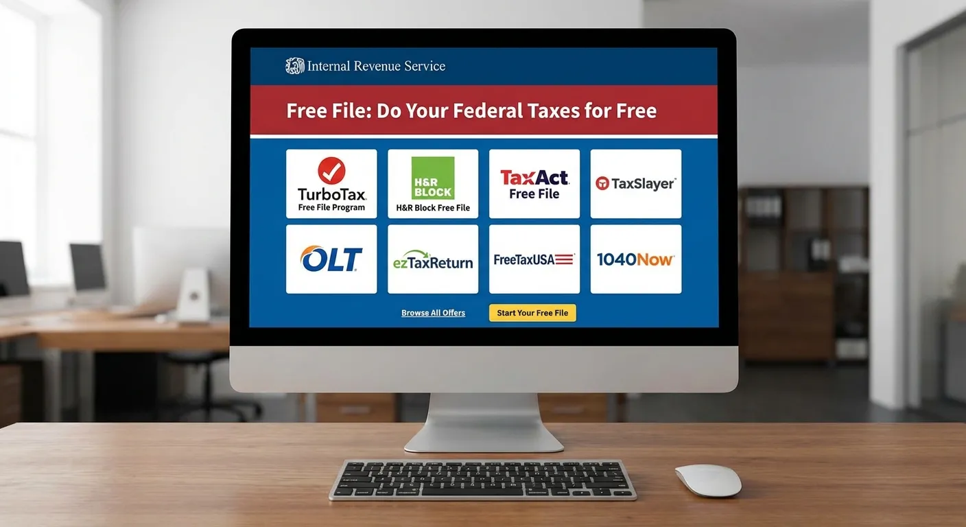 IRS Free File website page showing available options