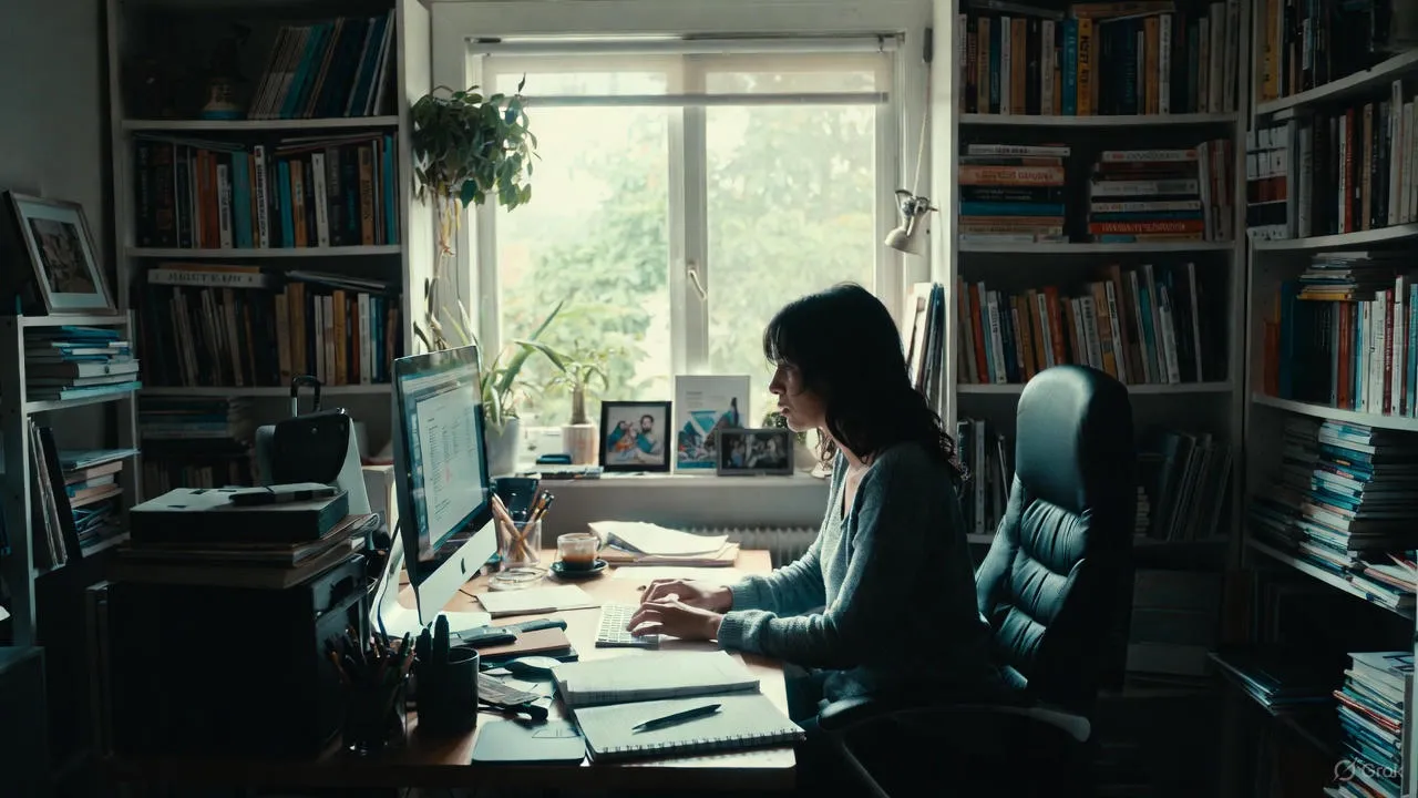 Person working from thoughtfully arranged home office with clear boundaries