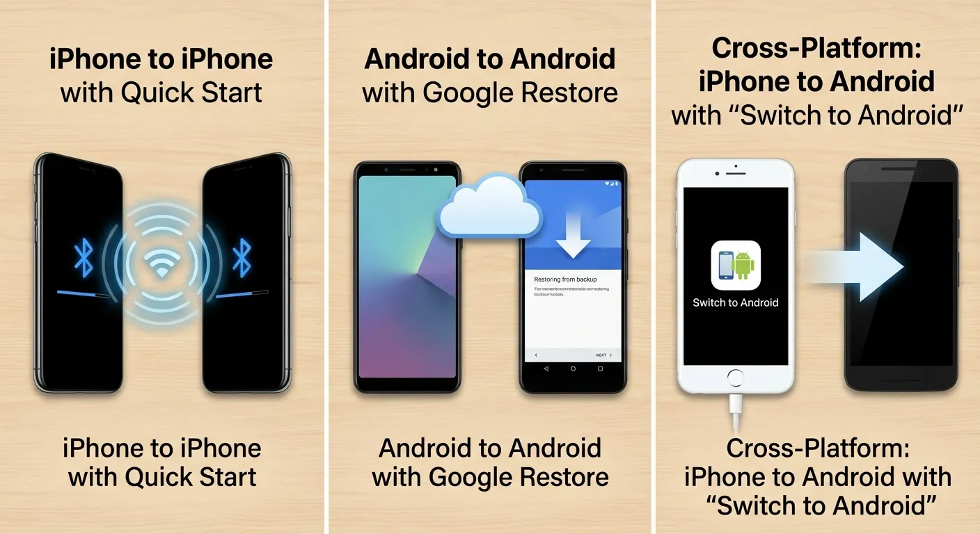 Comparison of phone transfer methods