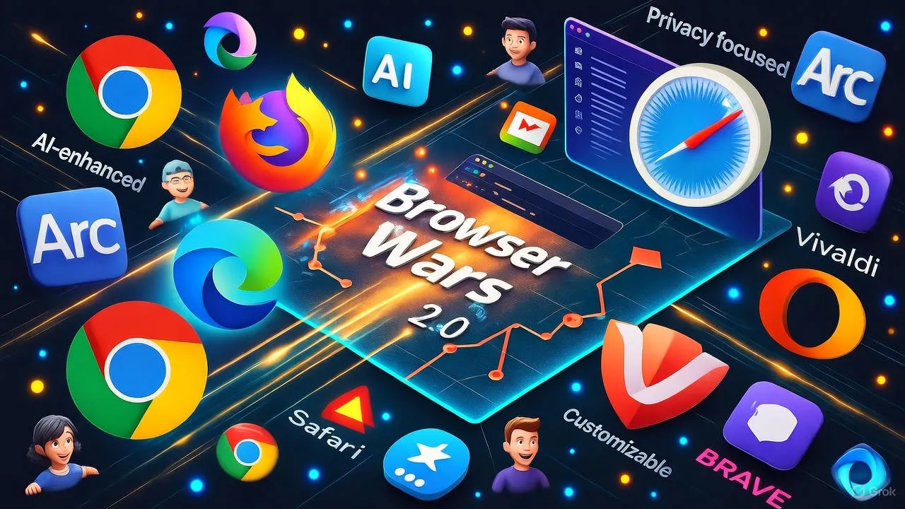 Multiple browser windows and logos displayed on computer screen
