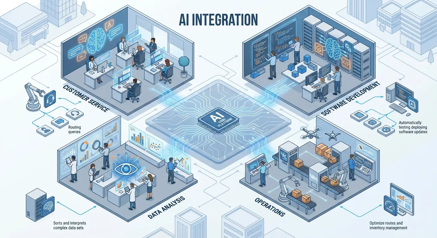 Visualization of AI deployment across different business functions