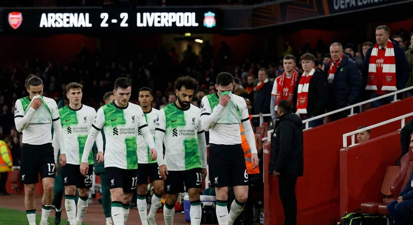 Liverpool players looking dejected after Premier League match