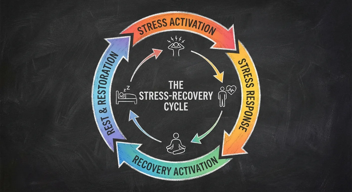 Illustration showing the stress recovery cycle with rest as a crucial phase