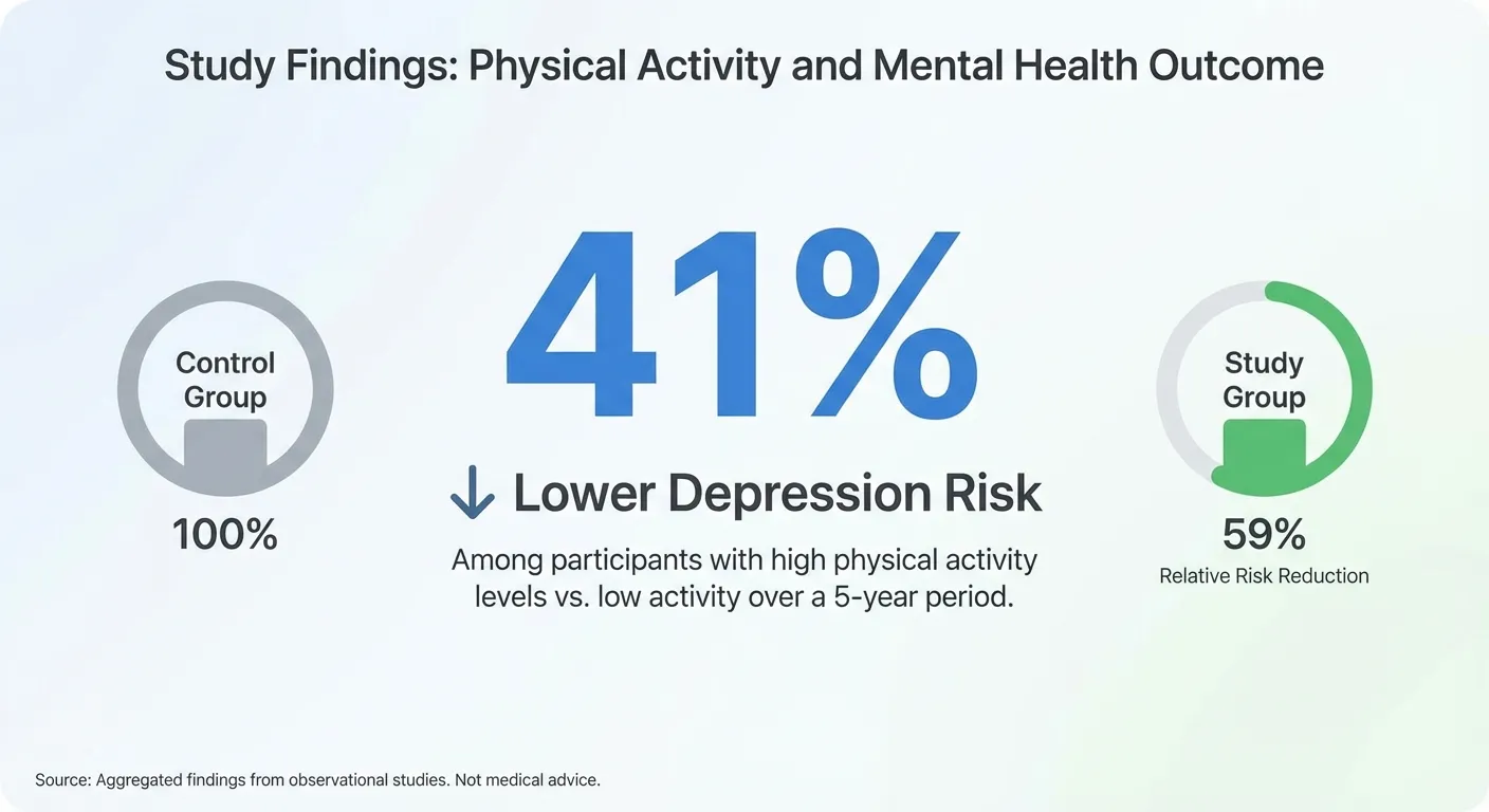 Chart showing the 41% reduction in depression risk associated with weekend sleep catch-up in teenagers