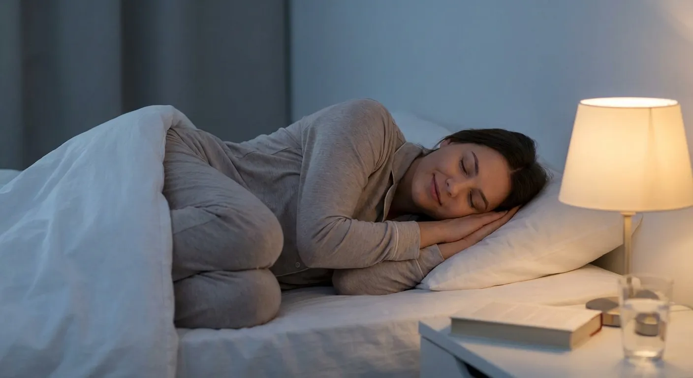 Person sleeping peacefully with mouth closed demonstrating nasal breathing during sleep